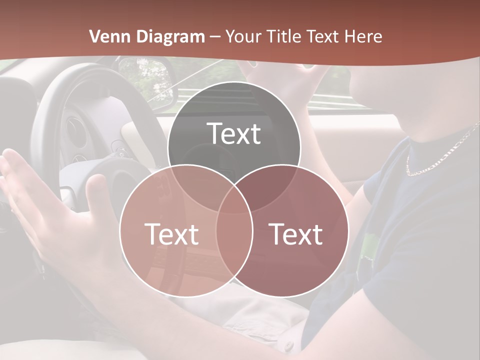 A Young Man Seems To Be Experiencing Some Road Rage While Driving. PowerPoint Template