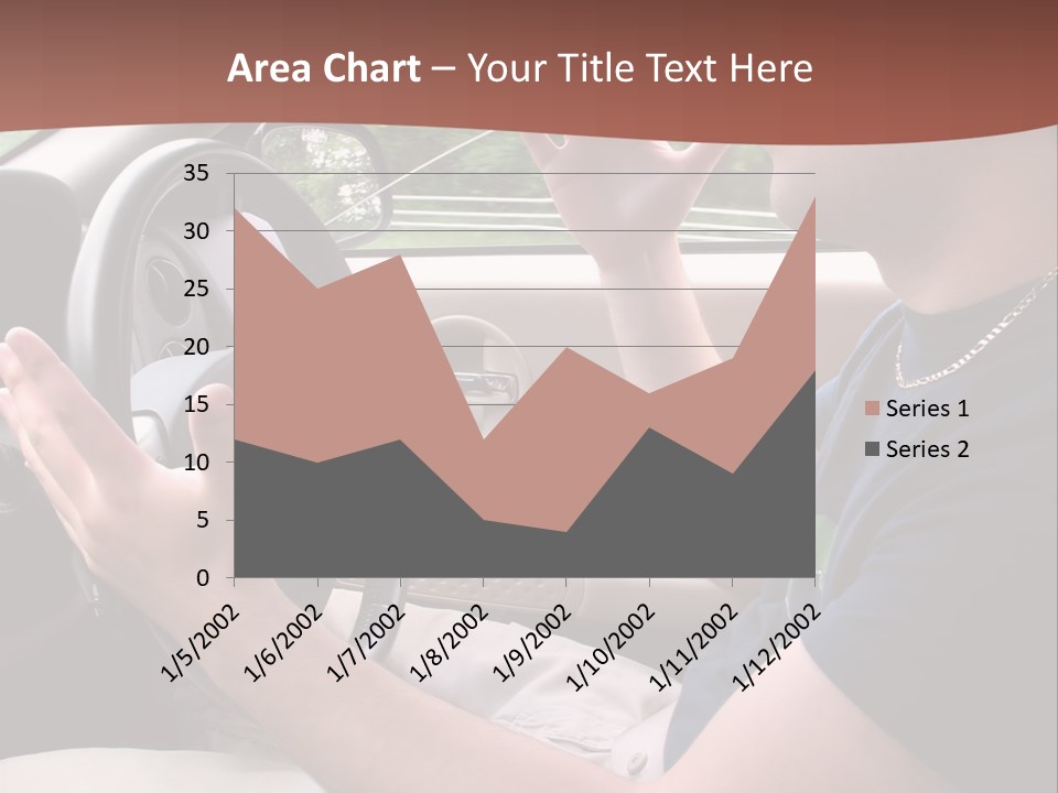 A Young Man Seems To Be Experiencing Some Road Rage While Driving. PowerPoint Template