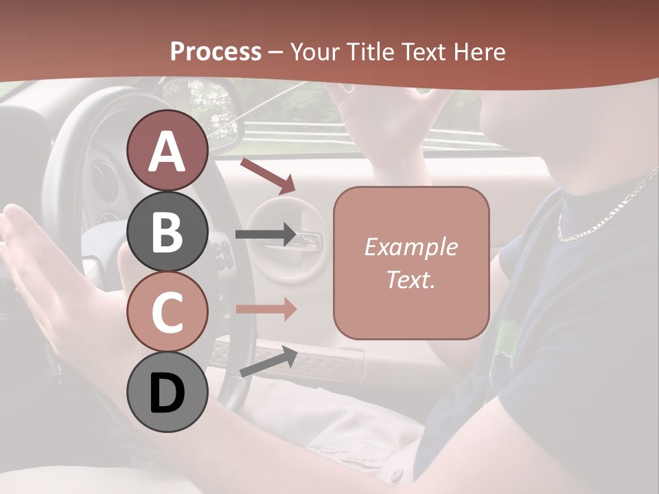 A Young Man Seems To Be Experiencing Some Road Rage While Driving. PowerPoint Template
