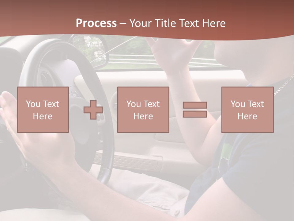 A Young Man Seems To Be Experiencing Some Road Rage While Driving. PowerPoint Template
