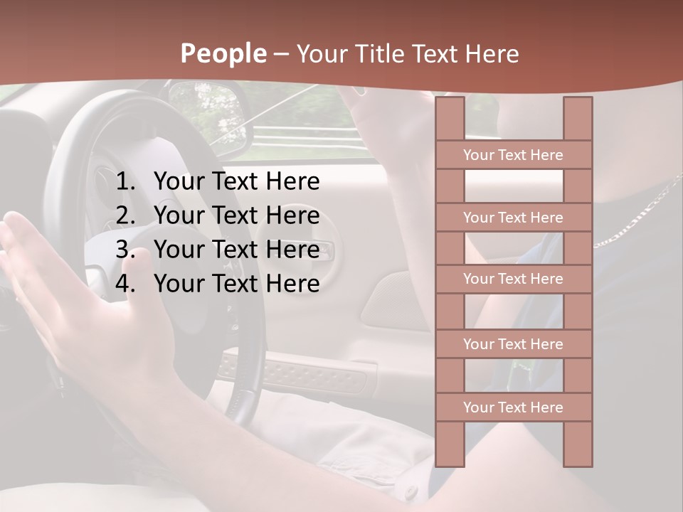 A Young Man Seems To Be Experiencing Some Road Rage While Driving. PowerPoint Template