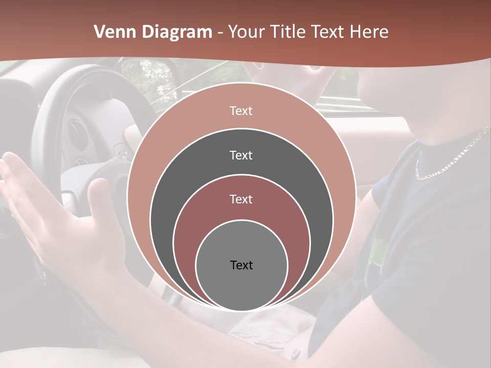 A Young Man Seems To Be Experiencing Some Road Rage While Driving. PowerPoint Template