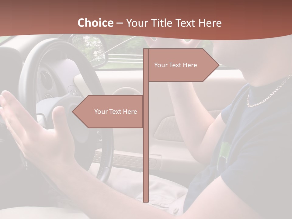 A Young Man Seems To Be Experiencing Some Road Rage While Driving. PowerPoint Template