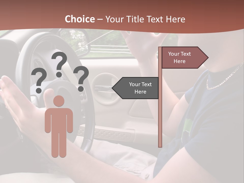 A Young Man Seems To Be Experiencing Some Road Rage While Driving. PowerPoint Template