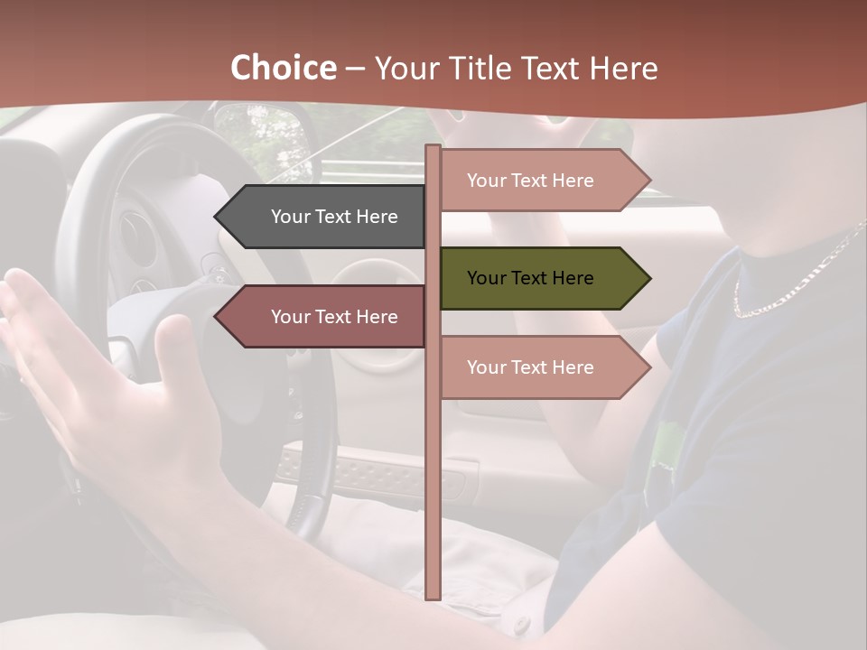A Young Man Seems To Be Experiencing Some Road Rage While Driving. PowerPoint Template