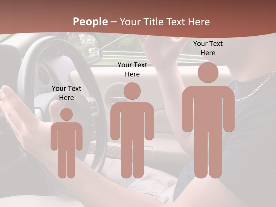 A Young Man Seems To Be Experiencing Some Road Rage While Driving. PowerPoint Template