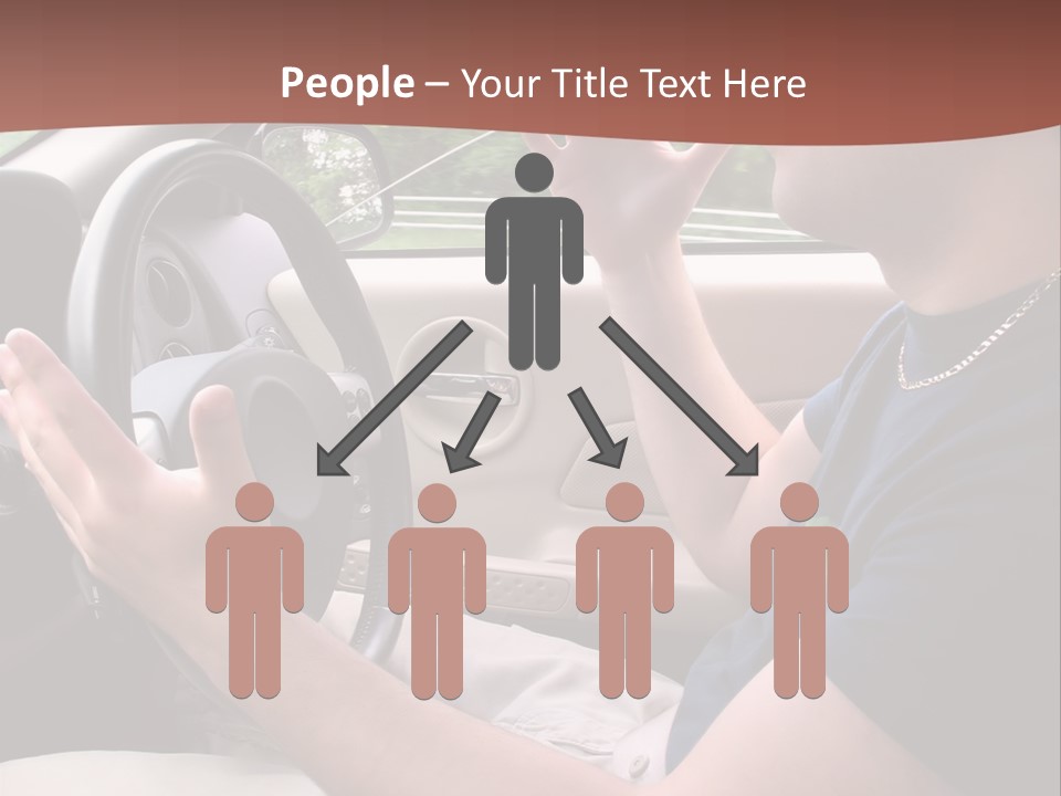 A Young Man Seems To Be Experiencing Some Road Rage While Driving. PowerPoint Template