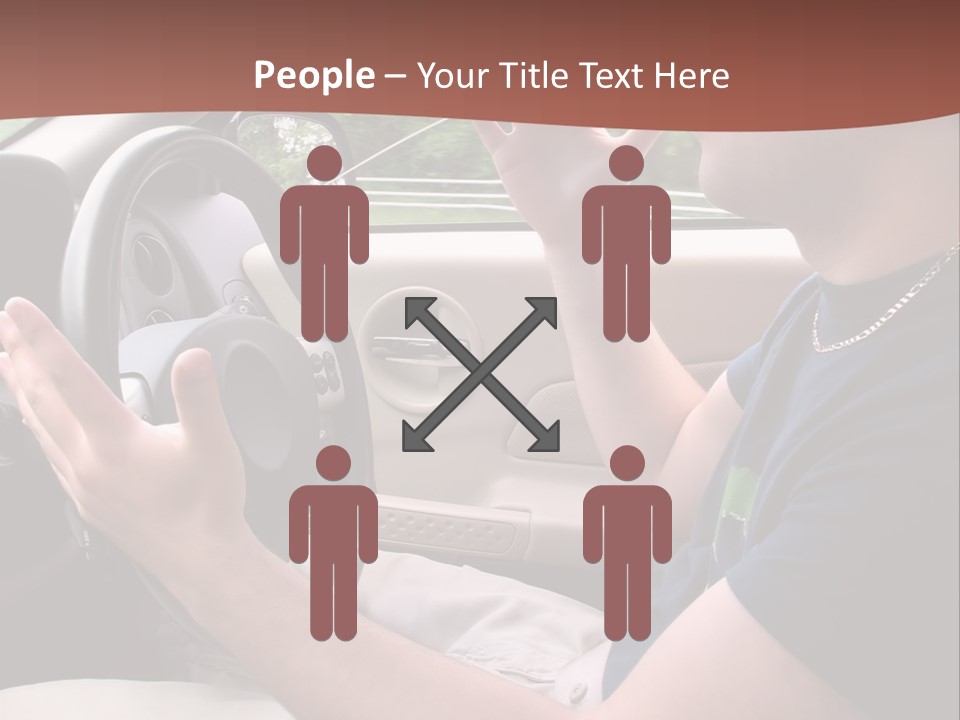 A Young Man Seems To Be Experiencing Some Road Rage While Driving. PowerPoint Template