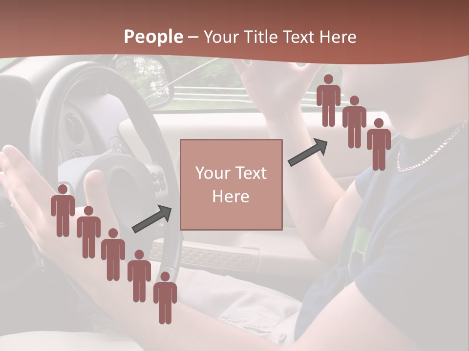 A Young Man Seems To Be Experiencing Some Road Rage While Driving. PowerPoint Template