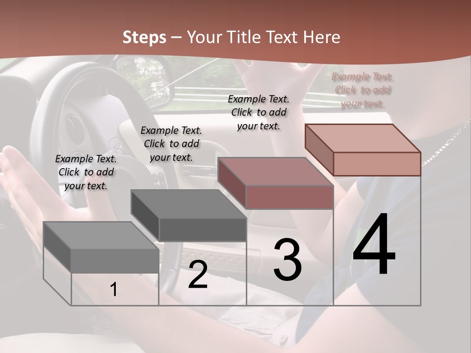 A Young Man Seems To Be Experiencing Some Road Rage While Driving. PowerPoint Template