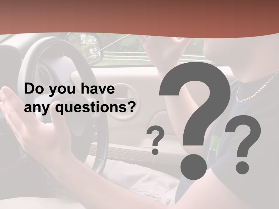 A Young Man Seems To Be Experiencing Some Road Rage While Driving. PowerPoint Template