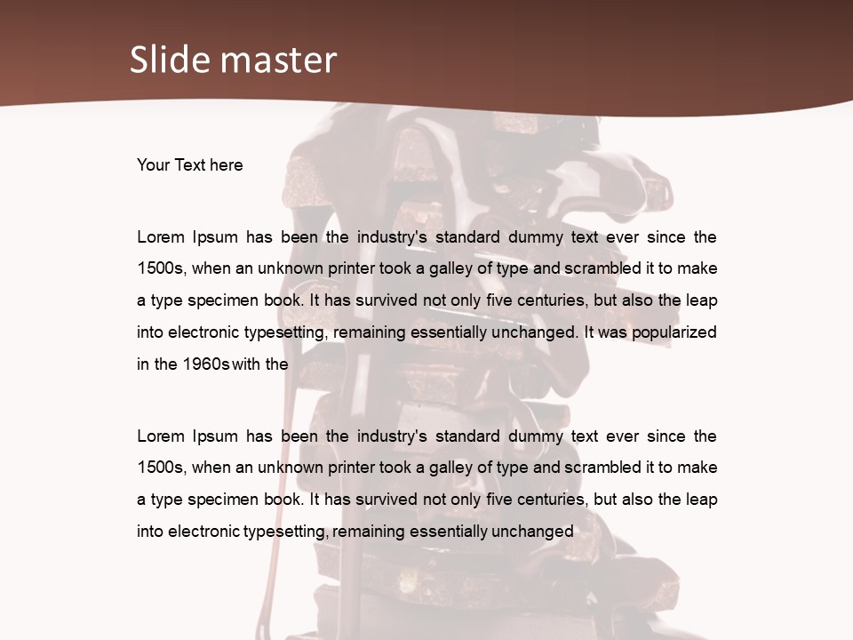 A Chocolate Fountain With Melted Chocolate On Top Of It PowerPoint Template