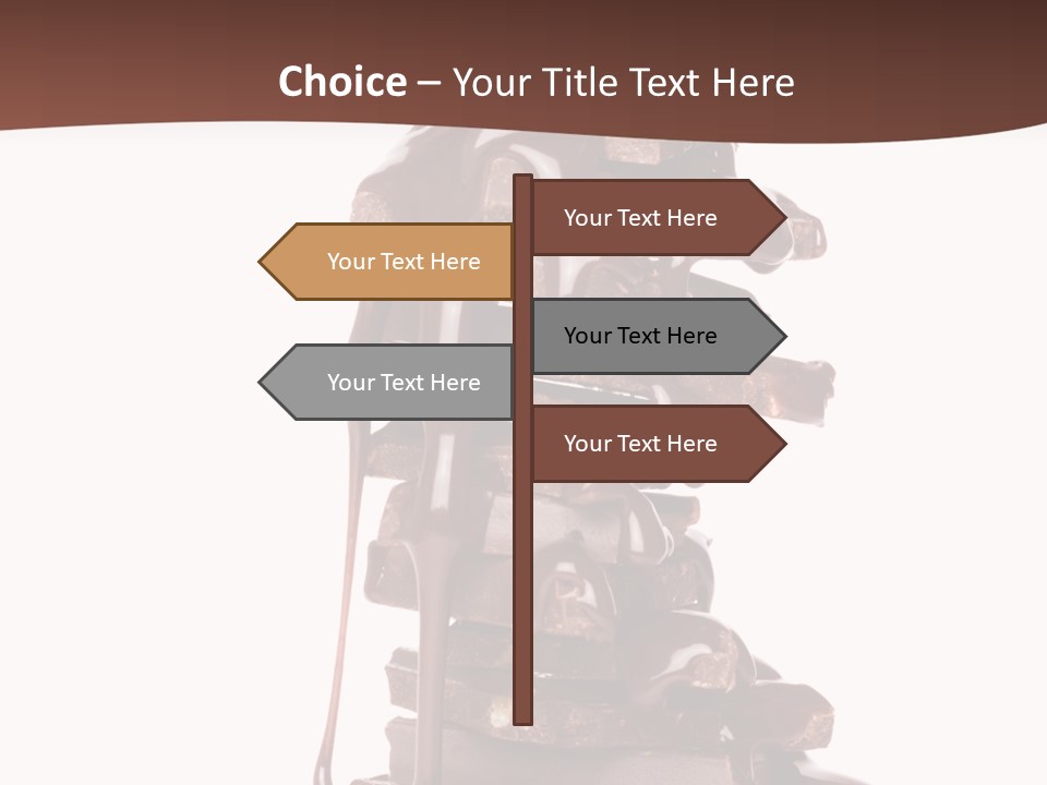 A Chocolate Fountain With Melted Chocolate On Top Of It PowerPoint Template