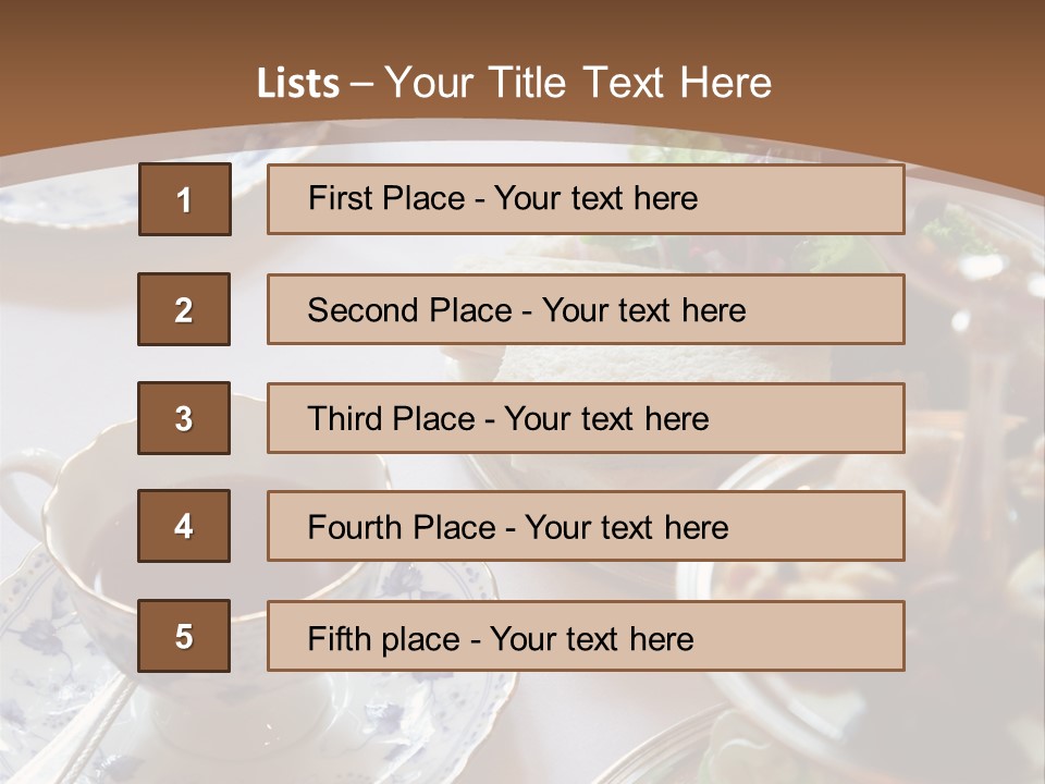 English High Tea Setting With Bread, Scones And Such PowerPoint Template