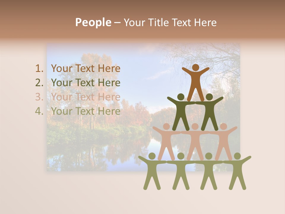 Happy Smiling People. Over White Background PowerPoint Template