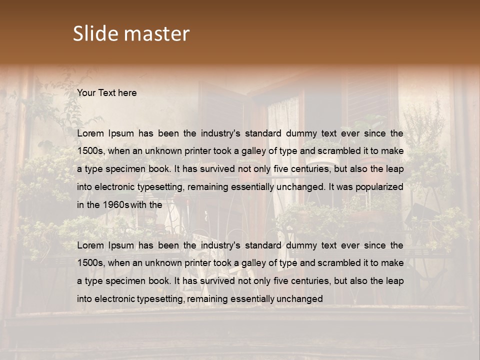 Artistic Work Of My Own In Retro Style - Postcard From Italy. - Architecture Urban Orvieto, Umbria, Italy PowerPoint Template