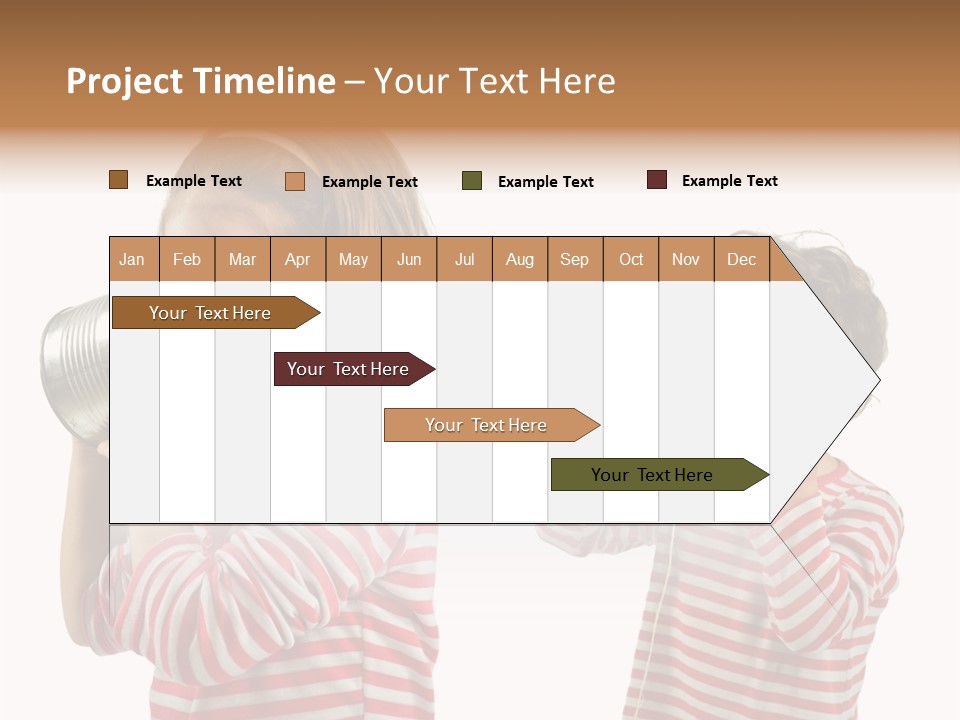 Boy And Girl Talking On A Tin Phone Isolated On White PowerPoint Template