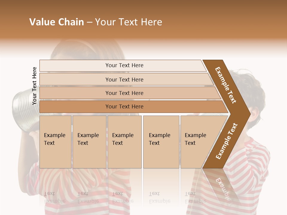 Boy And Girl Talking On A Tin Phone Isolated On White PowerPoint Template