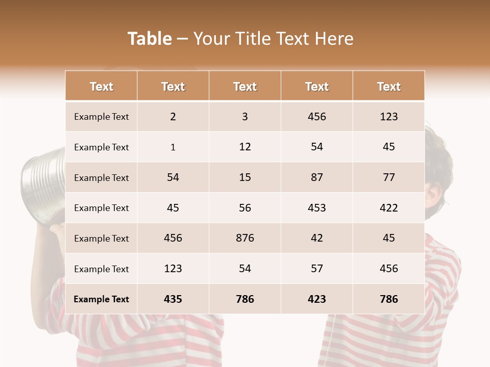 Boy And Girl Talking On A Tin Phone Isolated On White PowerPoint Template