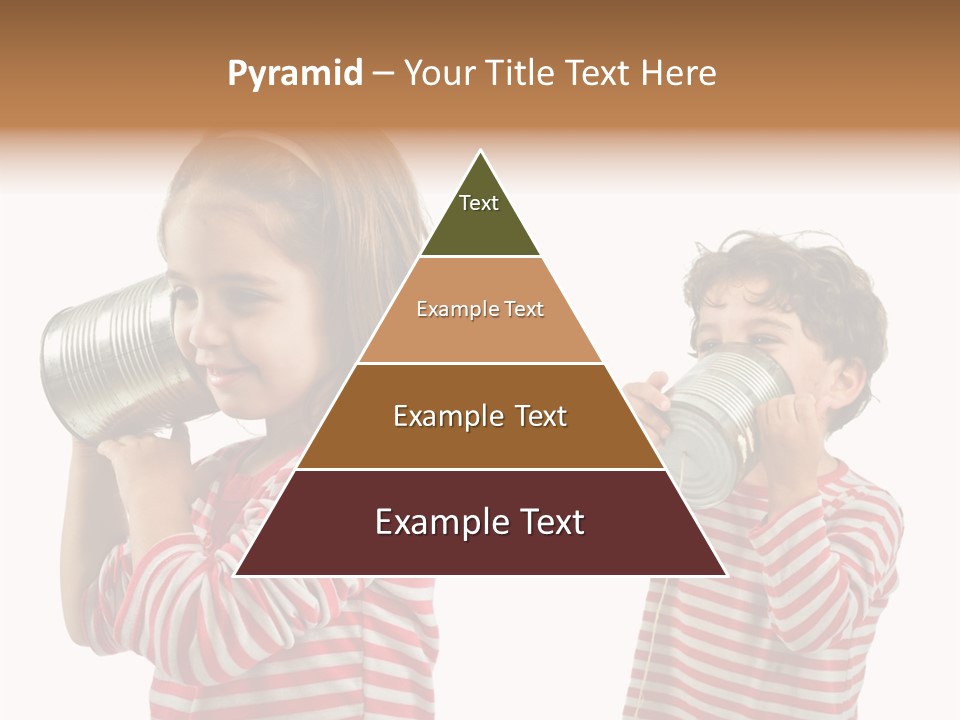 Boy And Girl Talking On A Tin Phone Isolated On White PowerPoint Template