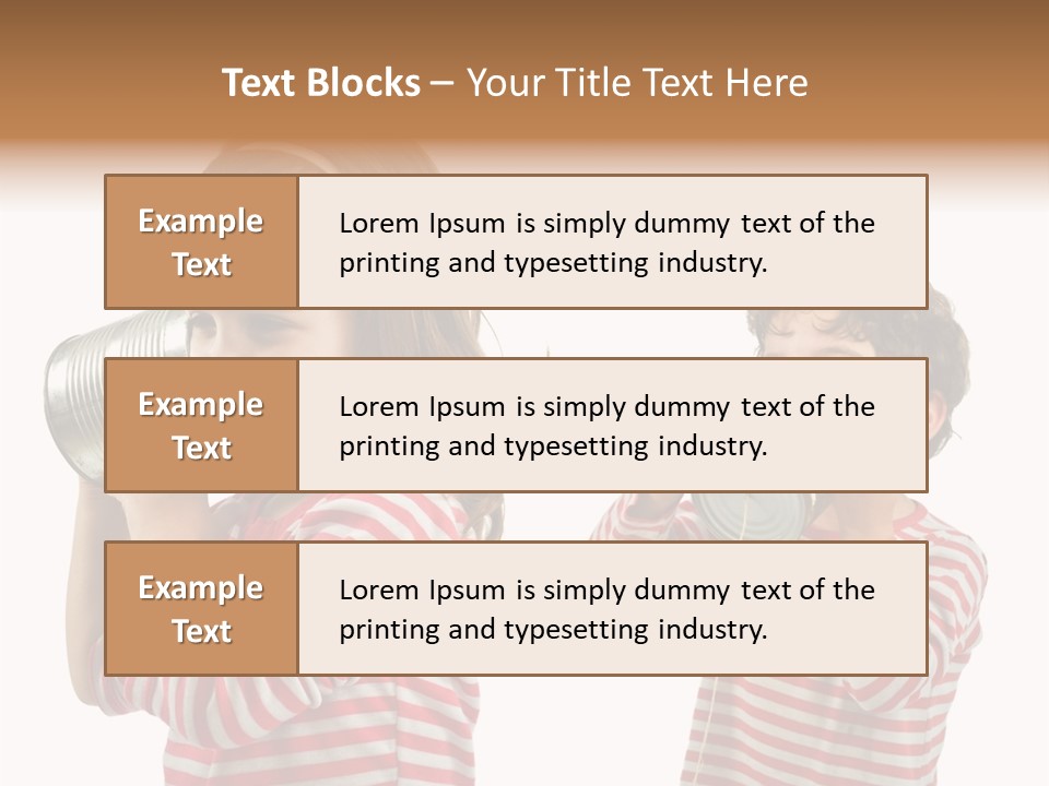 Boy And Girl Talking On A Tin Phone Isolated On White PowerPoint Template