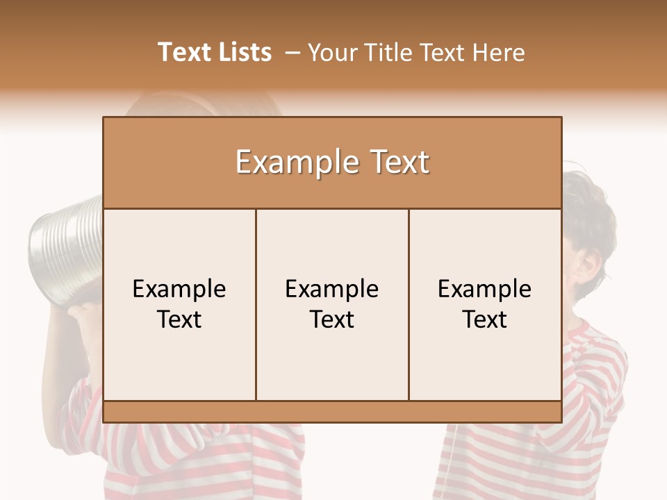 Boy And Girl Talking On A Tin Phone Isolated On White PowerPoint Template