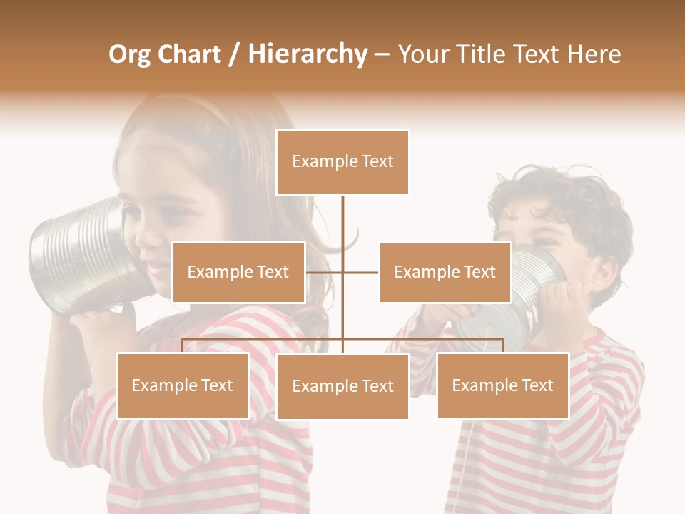 Boy And Girl Talking On A Tin Phone Isolated On White PowerPoint Template