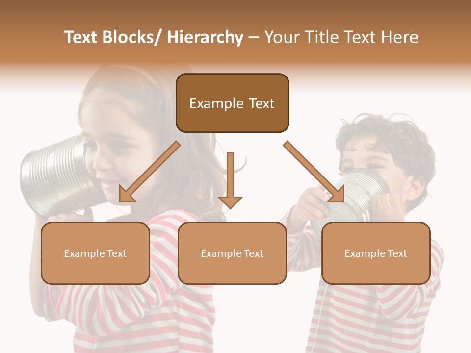 Boy And Girl Talking On A Tin Phone Isolated On White PowerPoint Template