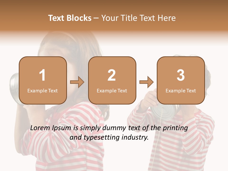 Boy And Girl Talking On A Tin Phone Isolated On White PowerPoint Template