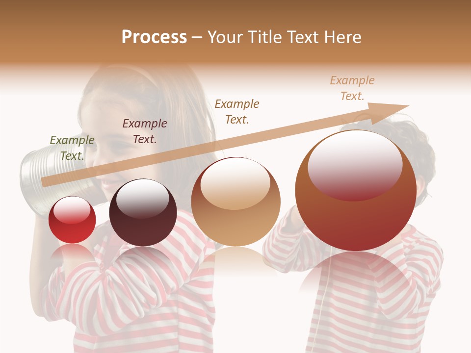 Boy And Girl Talking On A Tin Phone Isolated On White PowerPoint Template