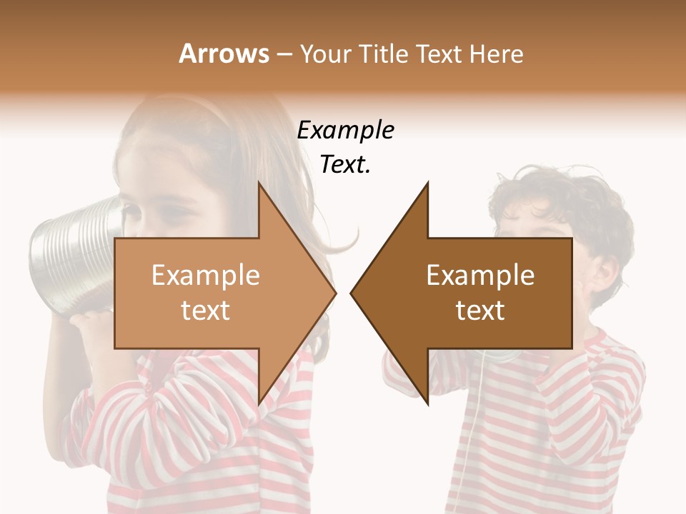 Boy And Girl Talking On A Tin Phone Isolated On White PowerPoint Template