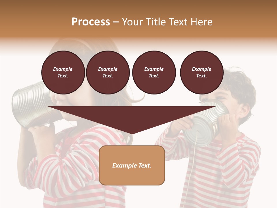 Boy And Girl Talking On A Tin Phone Isolated On White PowerPoint Template