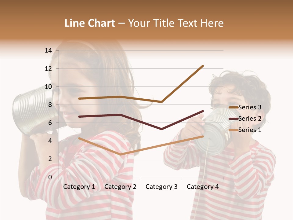 Boy And Girl Talking On A Tin Phone Isolated On White PowerPoint Template