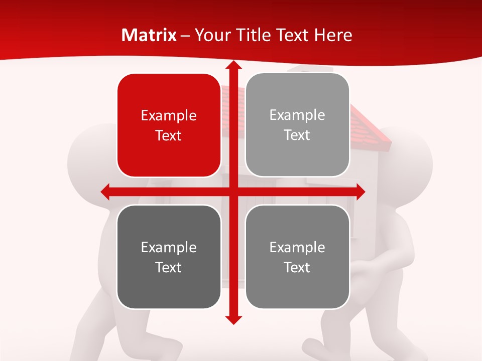 Two 3D Humans Carry A Home In Their Hands PowerPoint Template