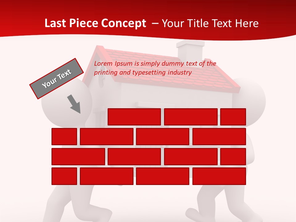 Two 3D Humans Carry A Home In Their Hands PowerPoint Template