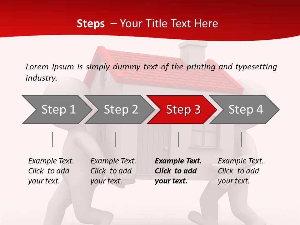 Two 3D Humans Carry A Home In Their Hands PowerPoint Template