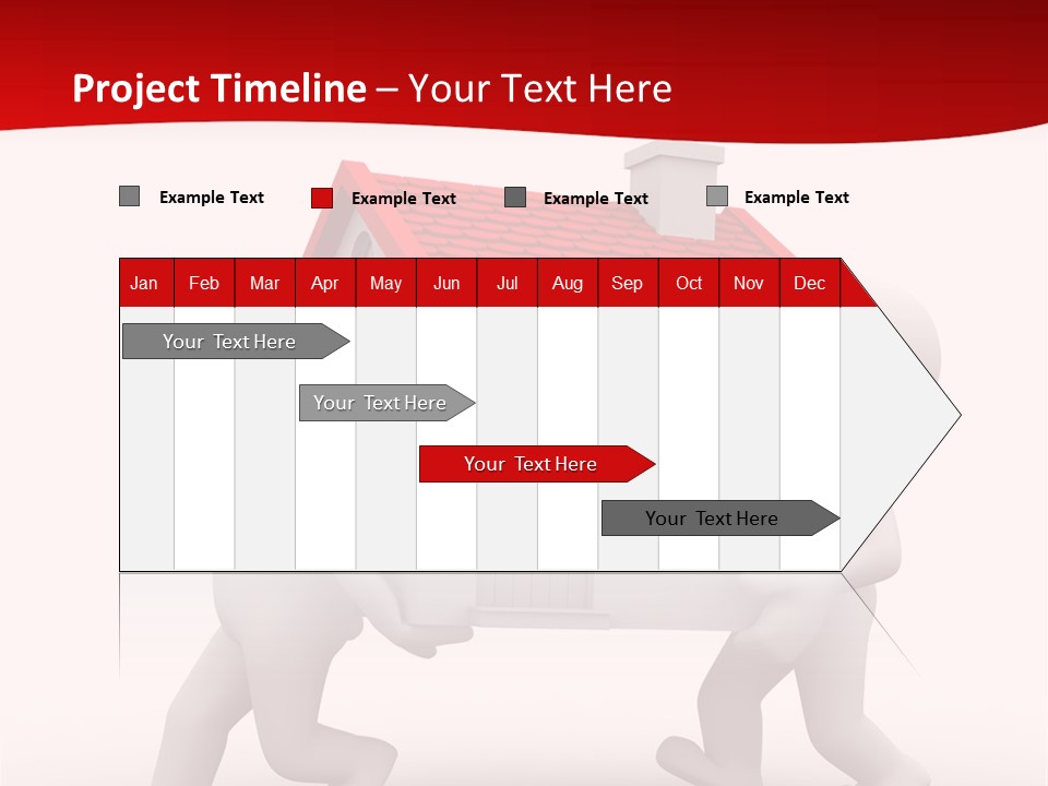 Two 3D Humans Carry A Home In Their Hands PowerPoint Template