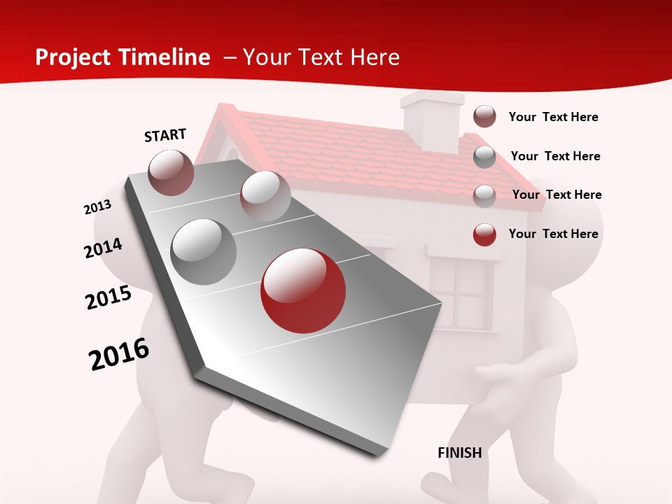 Two 3D Humans Carry A Home In Their Hands PowerPoint Template