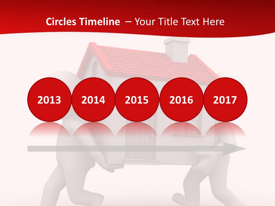 Two 3D Humans Carry A Home In Their Hands PowerPoint Template