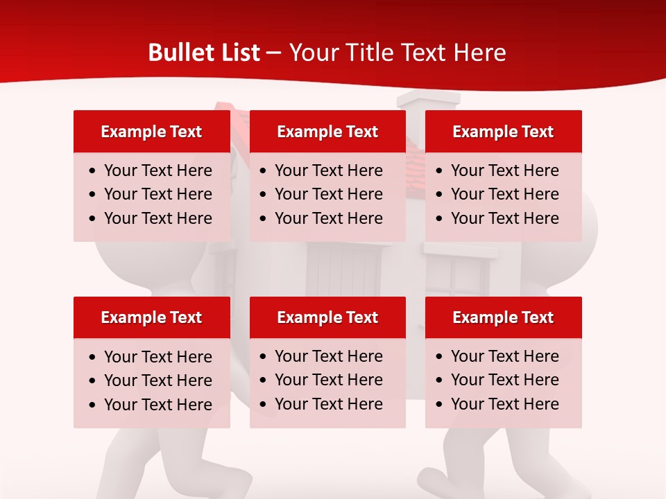 Two 3D Humans Carry A Home In Their Hands PowerPoint Template