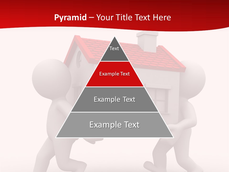 Two 3D Humans Carry A Home In Their Hands PowerPoint Template
