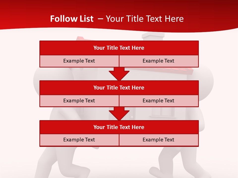 Two 3D Humans Carry A Home In Their Hands PowerPoint Template