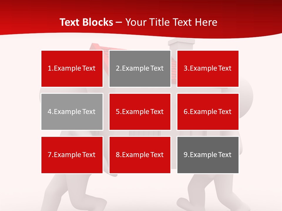 Two 3D Humans Carry A Home In Their Hands PowerPoint Template