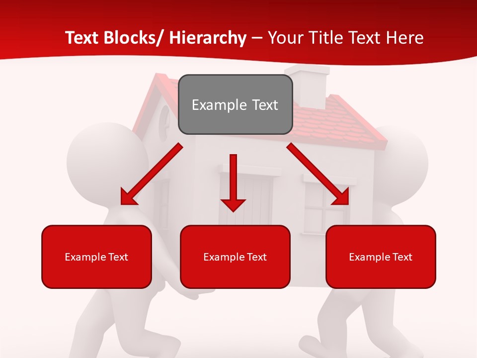 Two 3D Humans Carry A Home In Their Hands PowerPoint Template
