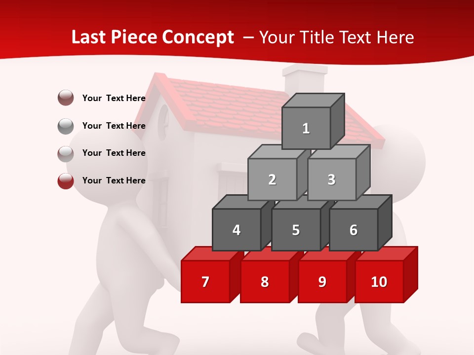 Two 3D Humans Carry A Home In Their Hands PowerPoint Template