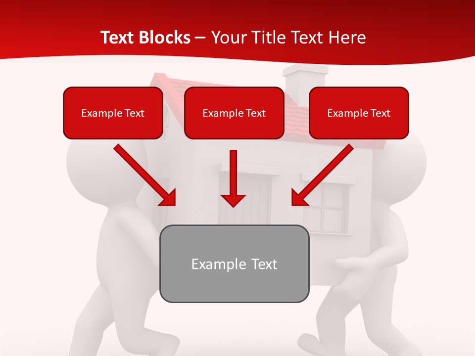 Two 3D Humans Carry A Home In Their Hands PowerPoint Template