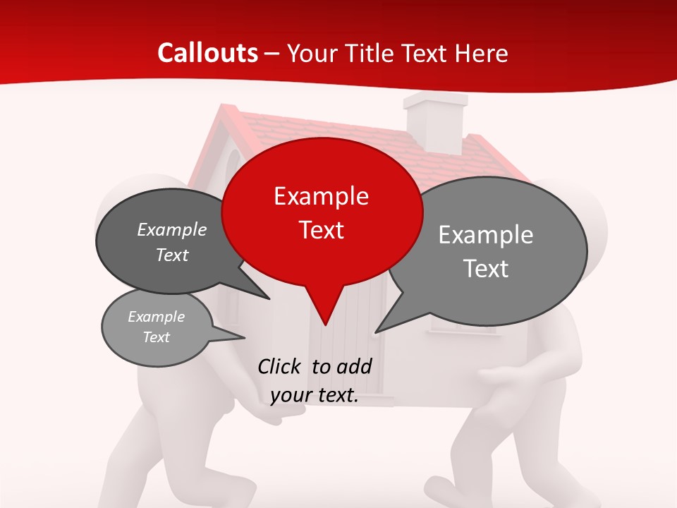 Two 3D Humans Carry A Home In Their Hands PowerPoint Template