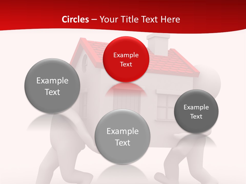 Two 3D Humans Carry A Home In Their Hands PowerPoint Template