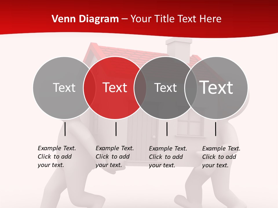 Two 3D Humans Carry A Home In Their Hands PowerPoint Template