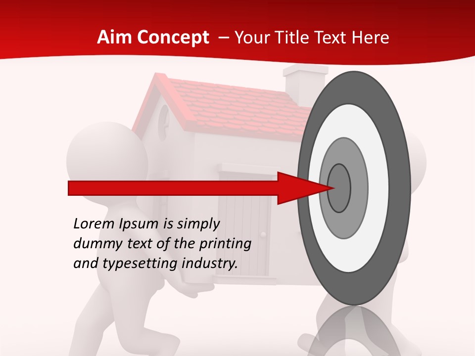 Two 3D Humans Carry A Home In Their Hands PowerPoint Template